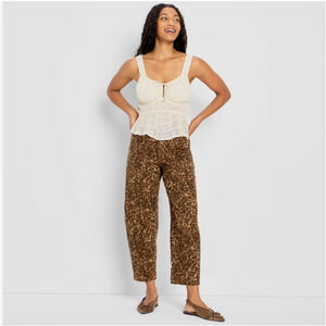 Mid-Rise Barrel Leg Jeans Sz 0 Animal Print - Future Collective